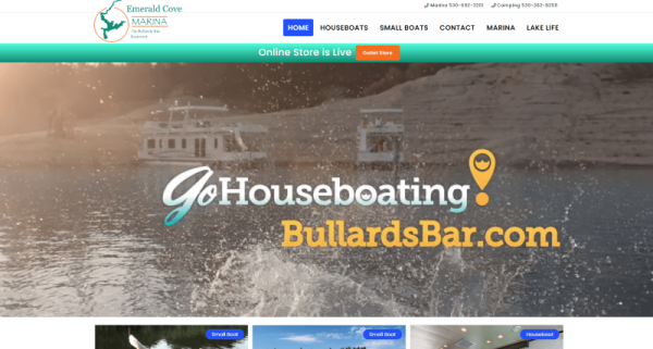 Landing page preview for Bullards Bar website.